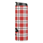Black Mama Beer Red & White Pset Flannel Pattern Thermosbeker (Geroteerd rechts)