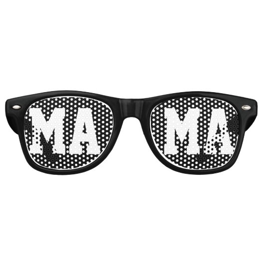 Black Mama Moederdag Retro Zonnebril (Voorkant)