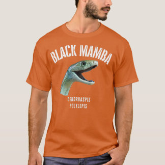 black mambla deadly snake design Dendroaspis polyl T-shirt