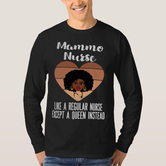 Black Mammography Nurse CNA LPN APN Melanated Mamm T-shirt (Voorkant)