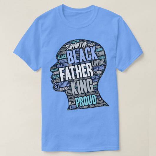 Black Man Fathers Day Words in Afro T-shirt (Design voorkant)
