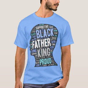 Black Man Fathers Day Words in Afro T-shirt