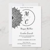 Black Mandala bruiloft uitnodiging (Voorkant)