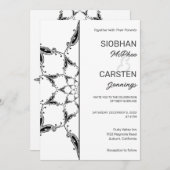 Black Mandala bruiloft uitnodiging (Voorkant / Achterkant)