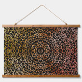 Black Mandala Elegant Trippy Psychedelic Hippie Hangend Wandkleed (Voorkant)