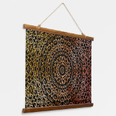 Black Mandala Elegant Trippy Psychedelic Hippie Hangend Wandkleed (Gebogen)