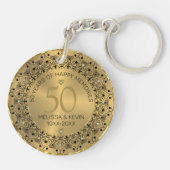 Black Mandala op Gold 50th Wedding Jubileum Sleutelhanger (Achterkant)