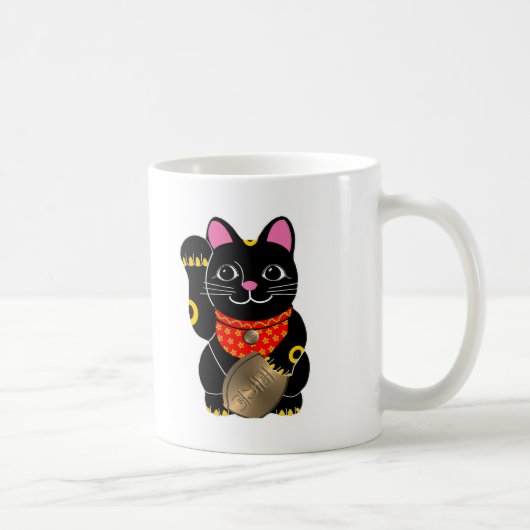 Black Maneki Neko Koffiemok (Rechts)