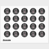 Black Maneki Neko Lucky Fortune Cat Ronde Sticker (Vel)