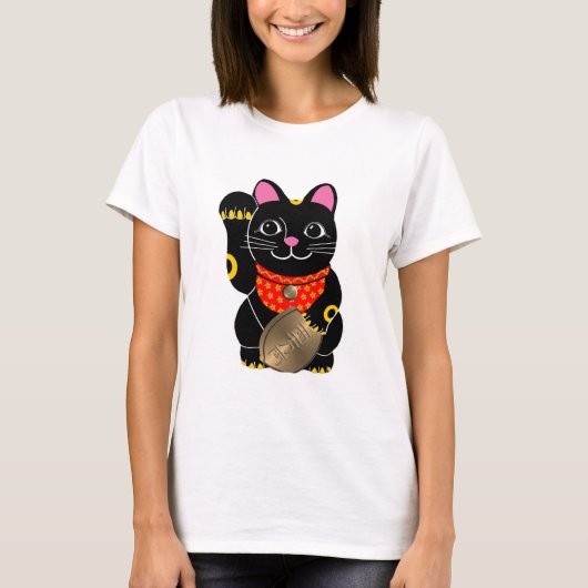 Black Maneki Neko T-shirt (Voorkant)