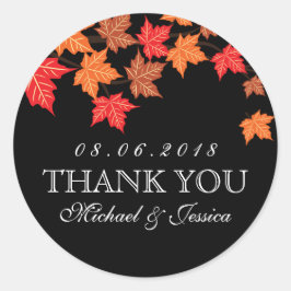 Black Maple Leaf Herfst Autumn Wedding Sticker