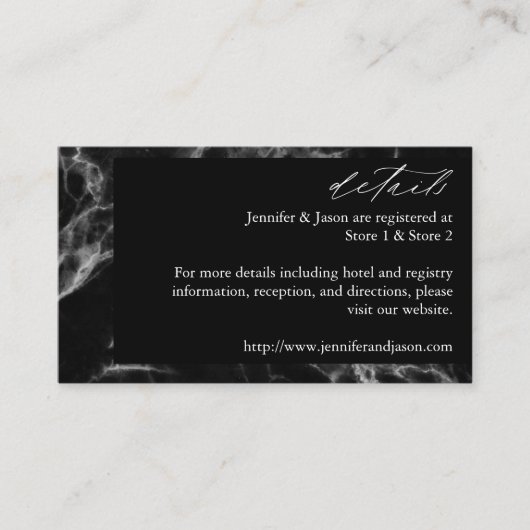 Black Marble 2 Details Enclosure Card Informatiekaartje (Voorkant)