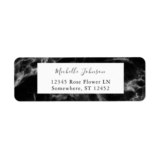 Black Marble 2 Return Address Label (Voorkant)