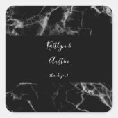 Black Marble 2 Square Sticker (Voorkant)