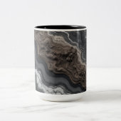 Black Marble Abstract Coffee Mug – Modern mug Tweekleurige Koffiemok (Center)