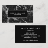 Black Marble Abstract Professional Visitekaartje (Voorkant / Achterkant)