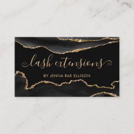 Black Marble Agate Classy Chic Lash Aftercare Visitekaartje