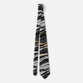 Black Marble Agate Gold Stropdas (Achterkant)