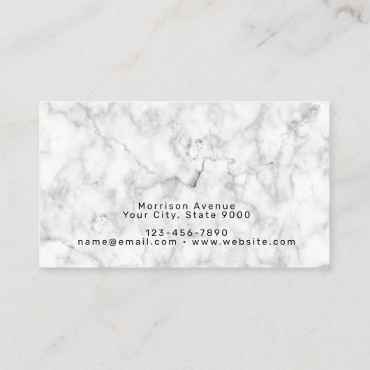 Black Marble and Gold Modern Monogram BC Business Visitekaartje (Achterkant)