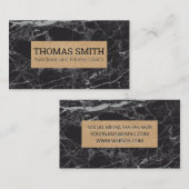 Black Marble | Brown Paper Banner Visitekaartje (Voorkant / Achterkant)