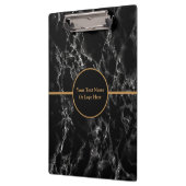 Black Marble Business Klembord met aangepaste teks (Links)