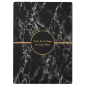 Black Marble Business Klembord met aangepaste teks (Achterkant)