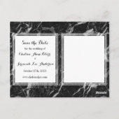 Black Marble Custom Photo Save the Date Briefkaart (Achterkant)