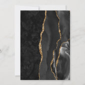 Black Marble Gold Agate Wedding Kaart (Achterkant)
