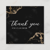 Black Marble Gold Elegant Hartelijk dank voor aank Vierkante Visitekaartje (Voorkant)