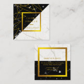 Black Marble Gold Faux Professional-constructie Vierkante Visitekaartje (Voorkant / Achterkant)