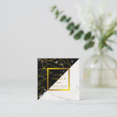 Black Marble Gold Faux Professional-constructie Vierkante Visitekaartje (Staand voorkant)