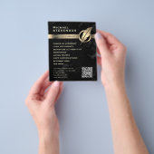 Black marble gold feather notary flyer (Hand)