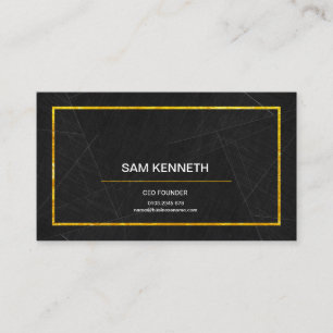 Black Marble Gold Fleck Borders CEO Founder Visitekaartje