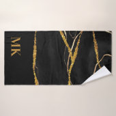 Black Marble Gold Glitter Badhanddoek (Badhanddoek)