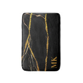 Black Marble Gold Glitter Badmat (Voorkant Verticaal)