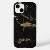Black Marble Gold Glitter Case-Mate iPhone Case (Achterkant)
