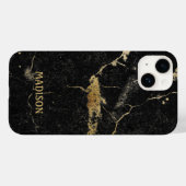Black Marble Gold Glitter Case-Mate iPhone Case (Achterkant (horizontaal))