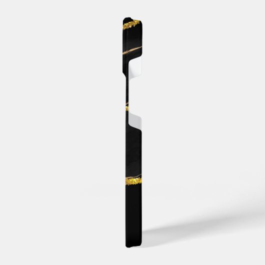 Black Marble Gold Glitter iPhone Hoesje (Linkerkant)