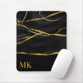 Black Marble Gold Glitter Muismat (Met muis)