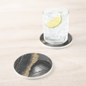 Black Marble Gold Glitter Zandsteen Onderzetter (Zijkant)