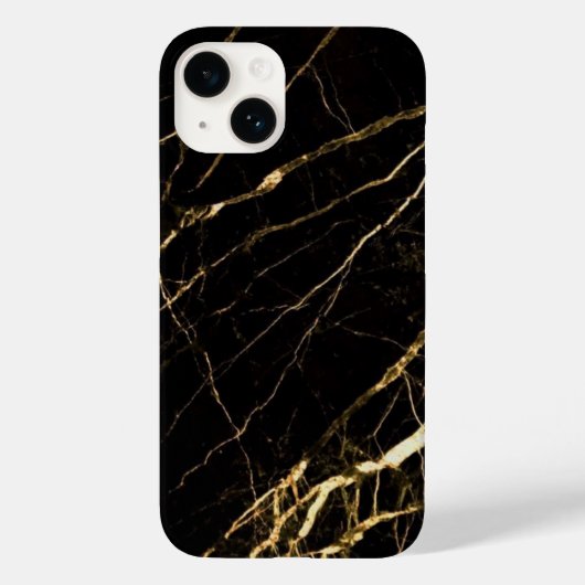 black marble gold hoesje voor iphone 14 (Achterkant)