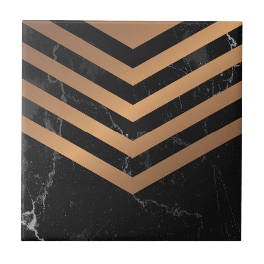 Black Marble Golden Abstract Tegeltje (Voorkant)