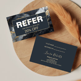 Black Marble Goud Minimal Branding Aanbevelingskaartje