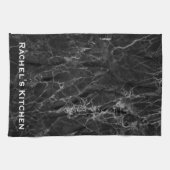 Black Marble Granite Towels Kitchen Towel Theedoek (Horizontaal)