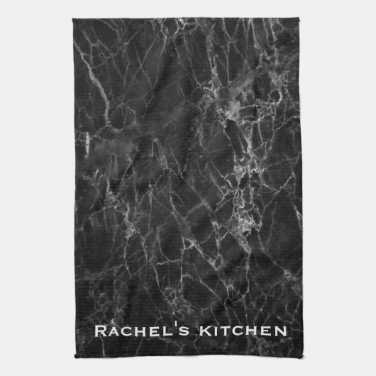 Black Marble Granite Towels Kitchen Towel Theedoek (Verticaal)