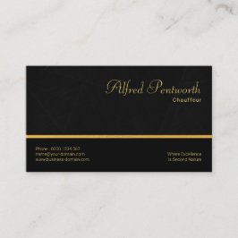 Black Marble Grunge Simple Gold Line Chauffeur Visitekaartje