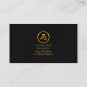 Black Marble Grunge Simple Gold Line Chauffeur Visitekaartje (Achterkant)