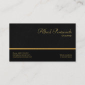 Black Marble Grunge Simple Gold Line Chauffeur Visitekaartje (Voorkant)