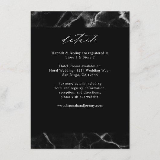 Black Marble LG Details Enclosure Kaart (Voorkant)