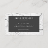 Black Marble Masculine Double Monogram Visitekaartje (Achterkant)